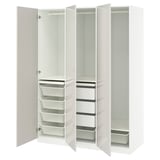 PAX / FARDAL Wardrobe combination, white/high-gloss light gray, 59x23 5/8x79 1/4 "