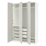 PAX / FARDAL Wardrobe combination, white/high-gloss light gray, 59x23 5/8x93 1/8 "
