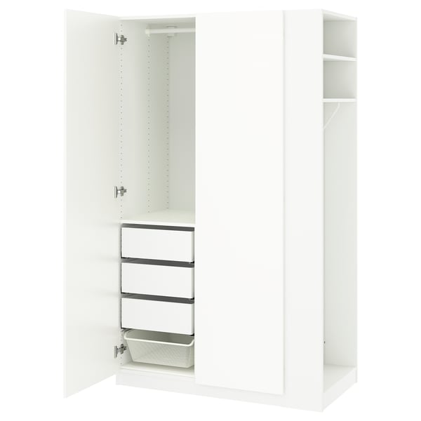 PAX / FARDAL Wardrobe combination, white high-gloss white/white, 47 1/4x23 5/8x79 1/4 "
