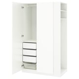 PAX / FARDAL Wardrobe combination, white high-gloss white/white, 47 1/4x23 5/8x79 1/4 "