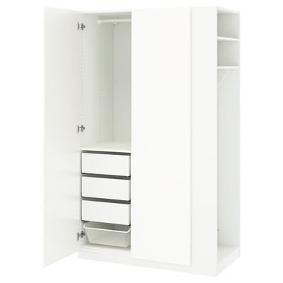 PAX / FARDAL Wardrobe combination, white high-gloss white/white, 47 1/4x23 5/8x79 1/4 "