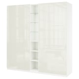 PAX / FARDAL Wardrobe combination, white high gloss/white white, 92 1/2x23 5/8x79 1/4 "