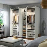 PAX / FARDAL Wardrobe combination, white high gloss/white white, 92 1/2x23 5/8x93 1/8 "
