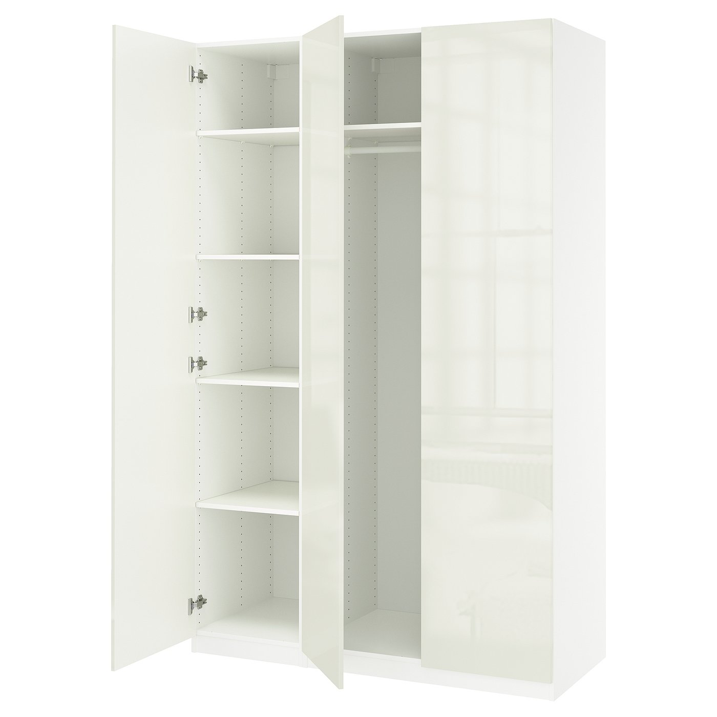PAX / FARDAL wardrobe combination, white/high gloss white, 59x235