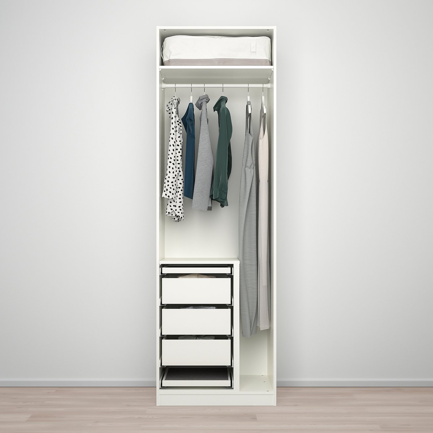 PAX / FORSAND/ÅHEIM wardrobe combination, white/mirror glass, 291