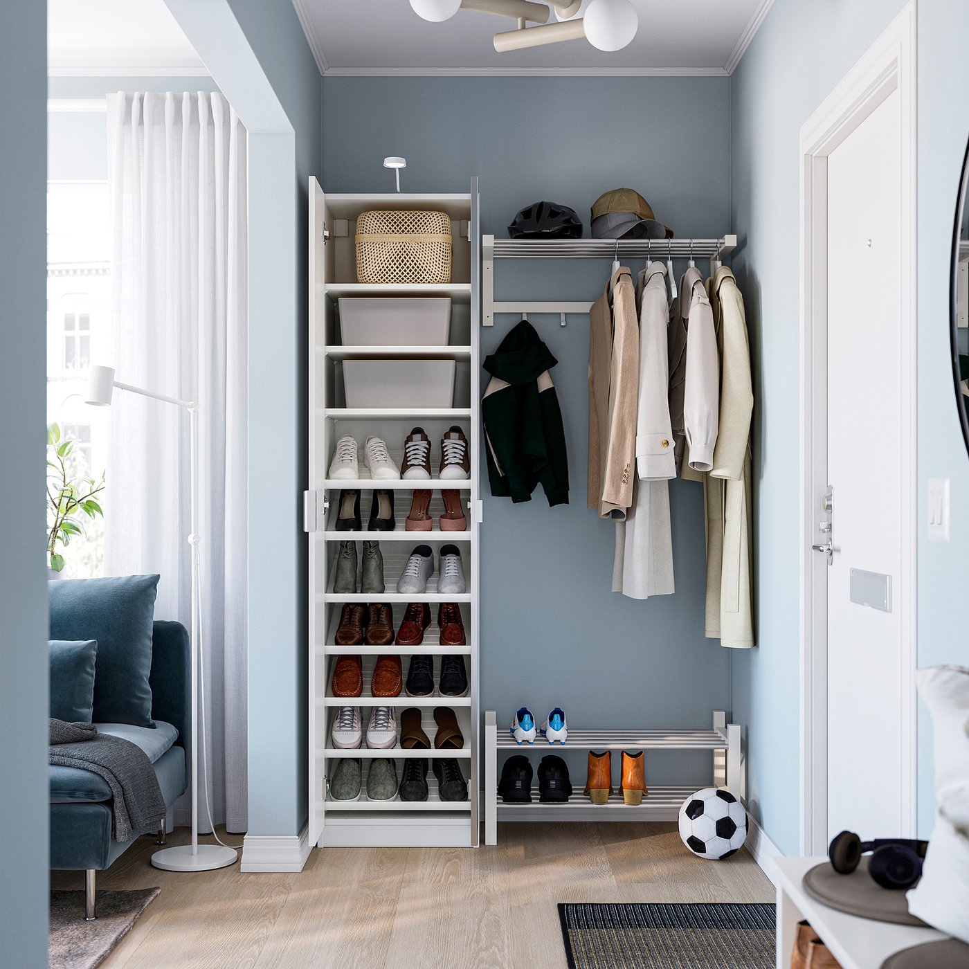 PAX / FORSAND/ÅHEIM wardrobe combination, white white/mirror glass