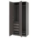 PAX / FORSAND Wardrobe combination, dark gray/dark gray, 39 3/8x23 5/8x93 1/8 "