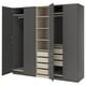 PAX / FORSAND Wardrobe combination, dark gray gray-beige/dark gray, 98 3/8x23 5/8x93 1/8 "