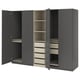 PAX / FORSAND Wardrobe combination, dark gray gray-beige/dark gray, 98 3/8x23 5/8x79 1/4 "