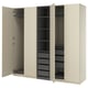 PAX / FORSAND Wardrobe combination, gray-beige dark gray/gray-beige, 98 3/8x23 5/8x93 1/8 "