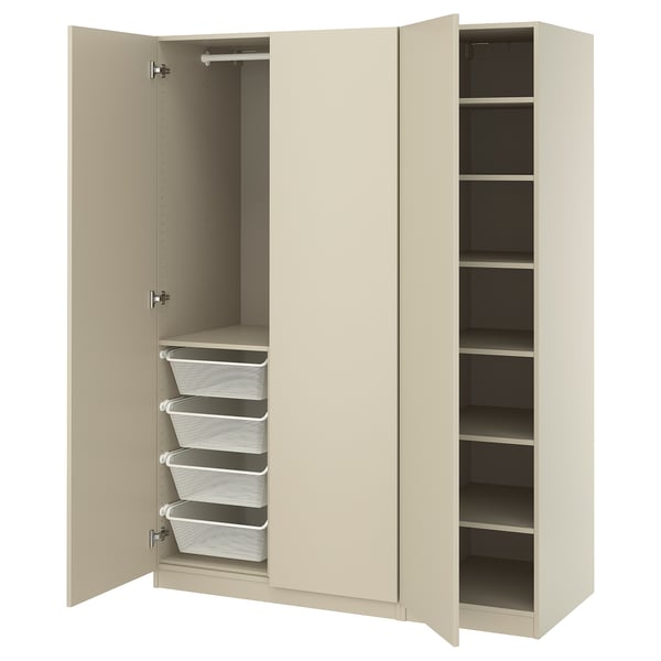 PAX / FORSAND Wardrobe combination, gray-beige/gray-beige, 59x23 5/8x79 1/4 "