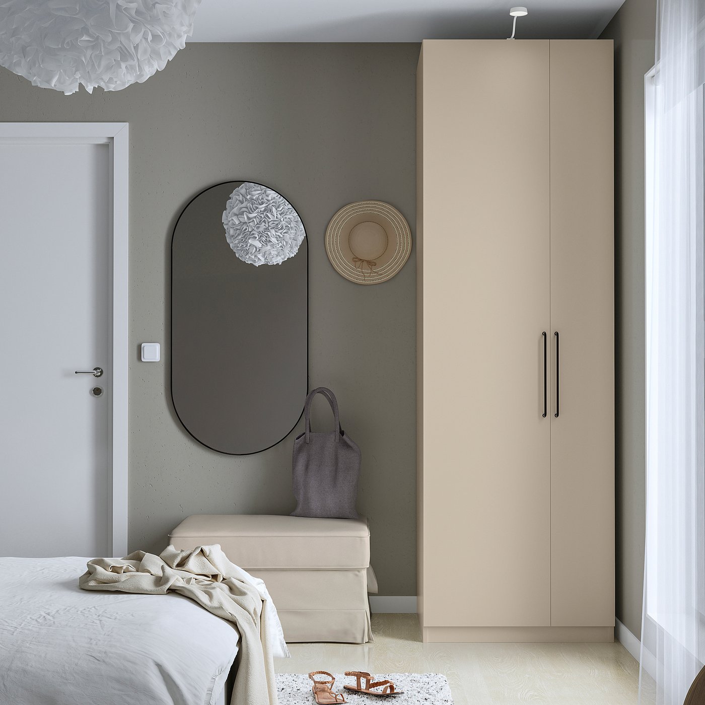 Wardrobe combination, gray-beige/gray-beige 4