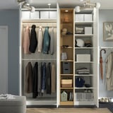 PAX / FORSAND Wardrobe combination, white white/oak effect, 72 7/8x23 5/8x93 1/8 "