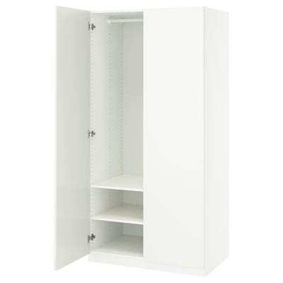 PAX / FORSAND Wardrobe combination, white/white, 39 3/8x23 5/8x79 1/4 "