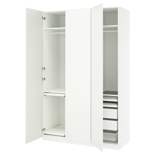 PAX / FORSAND Wardrobe combination, white/white, 59x23 5/8x93 1/8 "