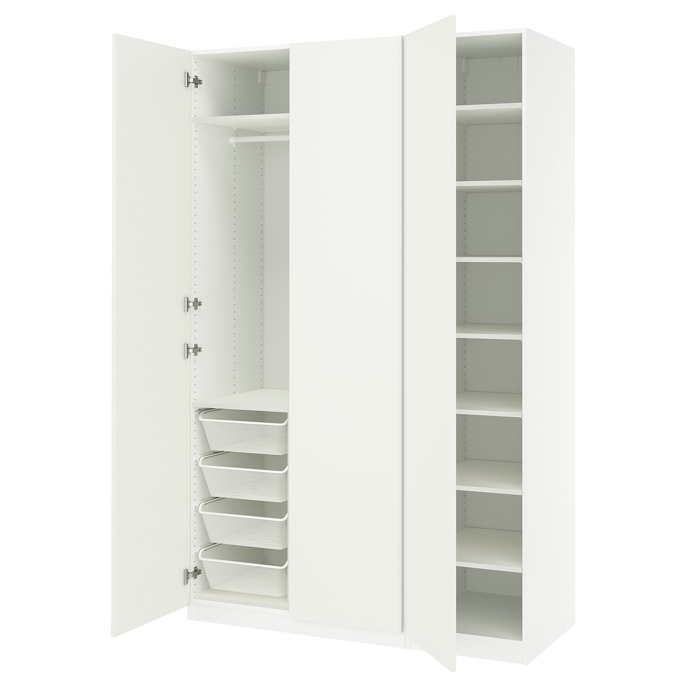 PAX / FORSAND wardrobe combination, white/white, 59x235/8x931/8