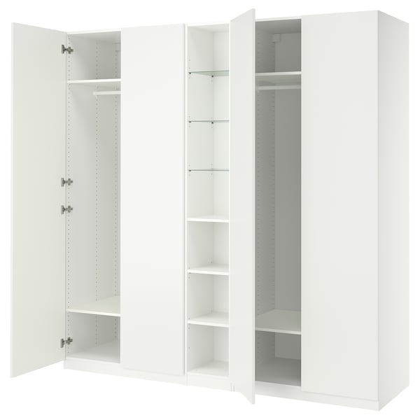 PAX / FORSAND Wardrobe combination, white/white, 92 1/2x23 5/8x93 1/8 "