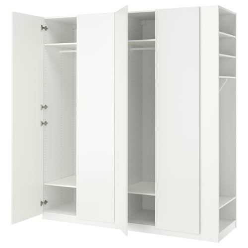 PAX / FORSAND Wardrobe combination, white/white, 86 5/8x23 5/8x93 1/8 "