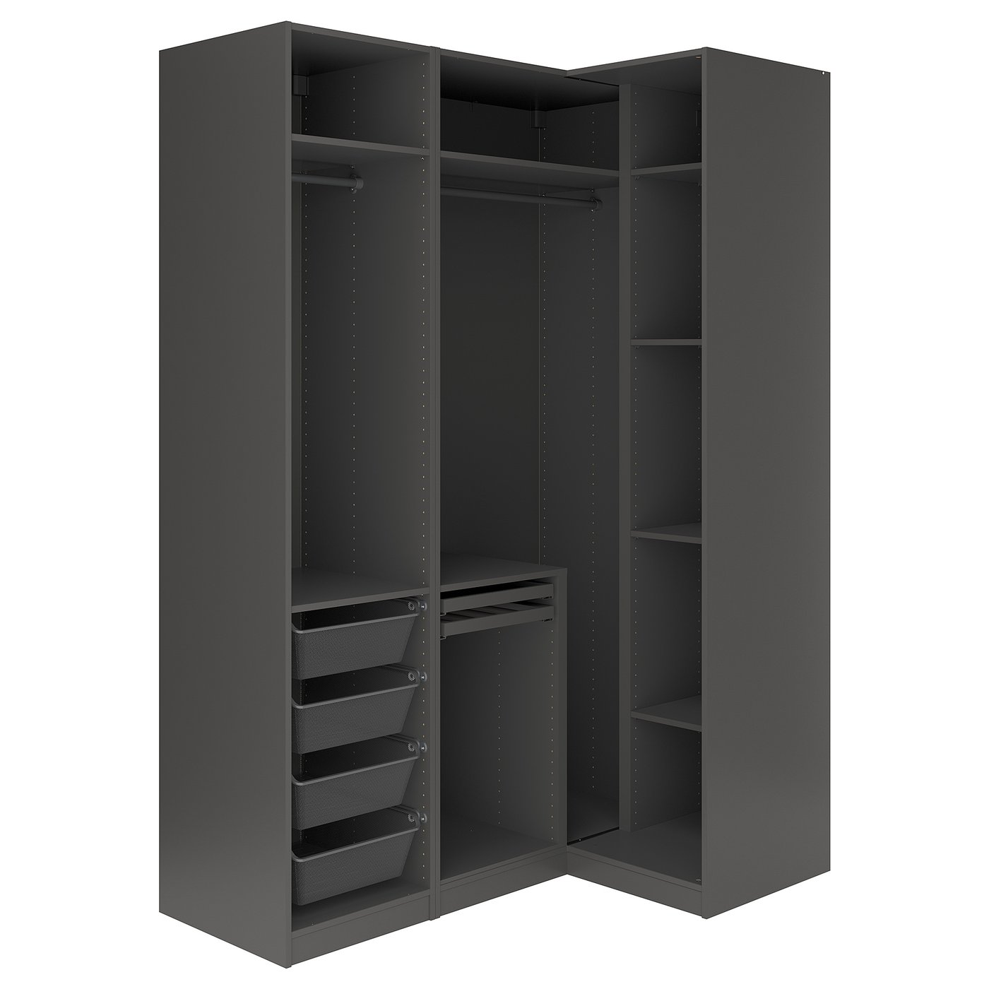 Corner wardrobe, dark gray/blue 2
