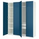 PAX / FYRUDDEN Wardrobe combination, white/blue, 78 3/4x23 5/8x93 1/8 "