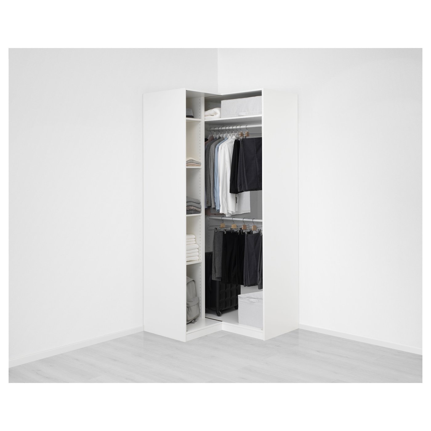 Corner wardrobe, white/white 4