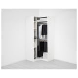 PAX / GRIMO Corner wardrobe, white/white, 43 3/8/43 3/8x93 1/8 "