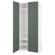 PAX / GRIMO Wardrobe combination, white/gray-green, 39 3/8x23 5/8x93 1/8 "