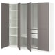Option: PAX / GRIMO Wardrobe combination, white/gray, 78 3/4x23 5/8x79 1/4 "