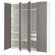 Option: PAX / GRIMO Wardrobe combination, white/gray, 78 3/4x23 5/8x93 1/8 "