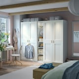 PAX / GRIMO Wardrobe combination, white white/white, 92 1/2x23 5/8x79 1/4 "
