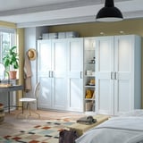 PAX / GRIMO Wardrobe combination, white white/white, 112 1/4x23 5/8x79 1/4 "