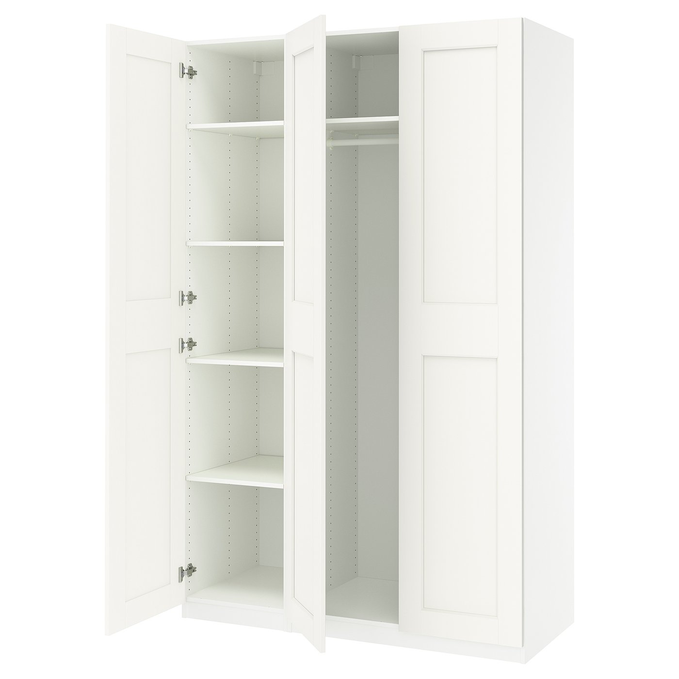PAX / GRIMO wardrobe combination, white/white, 59x235/8x931/8