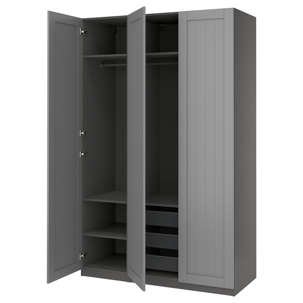 PAX / GULLABERG Wardrobe combination, dark gray/dark gray, 59x23 5/8x93 1/8 "