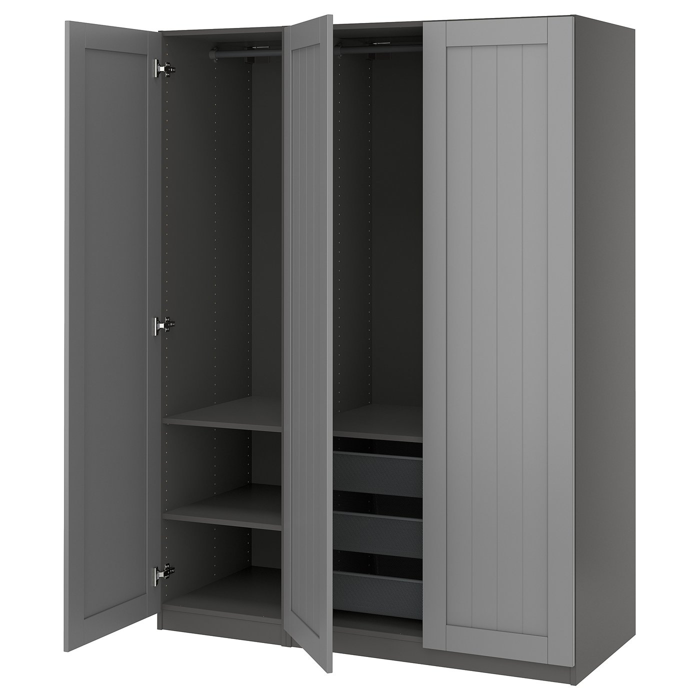 PAX / GULLABERG wardrobe combination, dark gray/dark gray, 59x235
