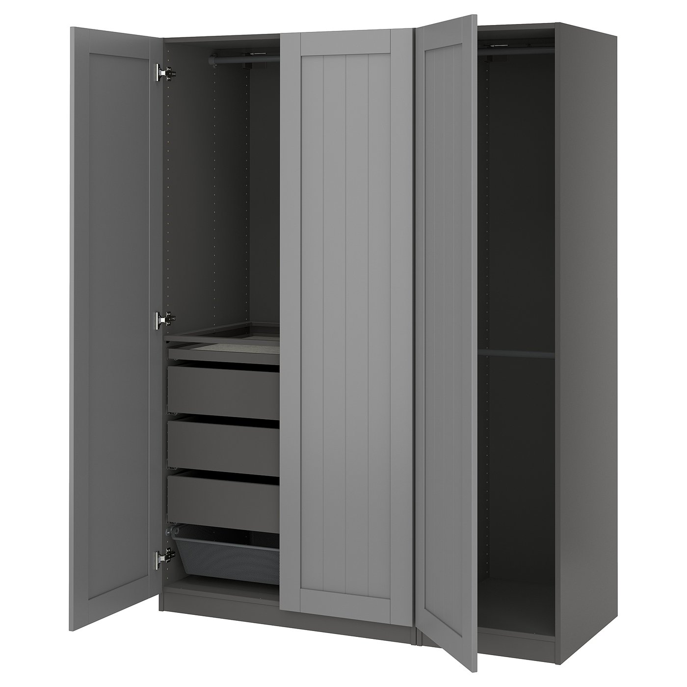PAX / GULLABERG wardrobe combination, dark gray/gray, 59x235/8x791