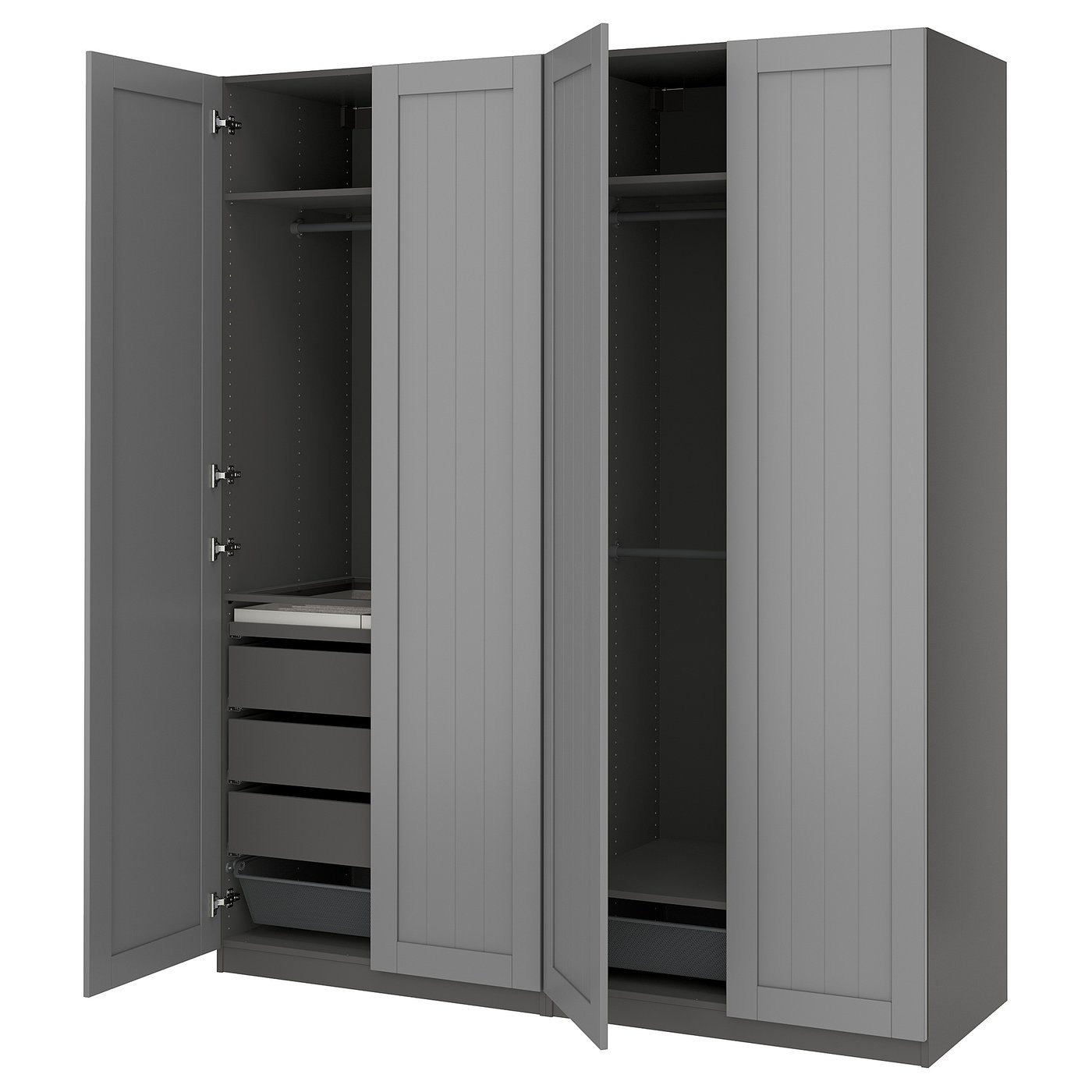 PAX / GULLABERG wardrobe combination, dark gray/gray, 783/4x235