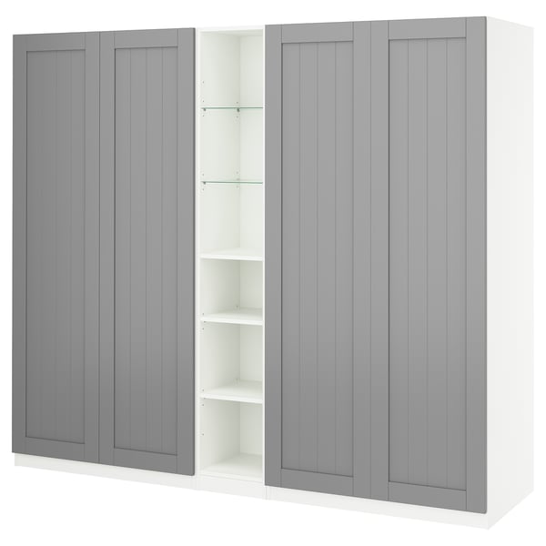 PAX / GULLABERG Wardrobe combination, gray gray/white, 92 1/2x23 5/8x79 1/4 "