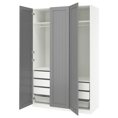 PAX / GULLABERG Wardrobe combination, white/gray, 59x23 5/8x93 1/8 "