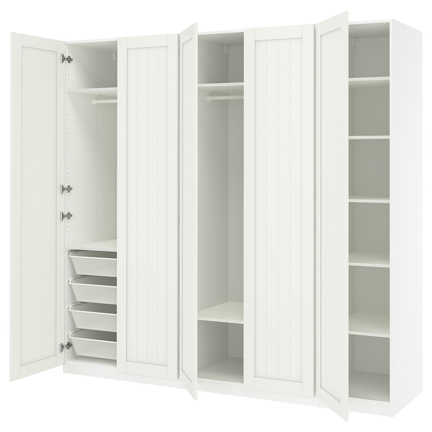 PAX / GULLABERG wardrobe combination, white/white, 983/8x235/8x931