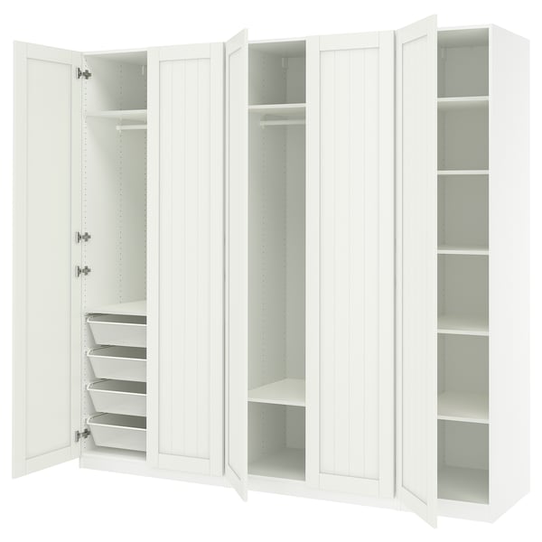 PAX / GULLABERG Wardrobe combination, white/white, 98 3/8x23 5/8x93 1/8 "