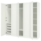 PAX / GULLABERG Wardrobe combination, white/white, 98 3/8x23 5/8x93 1/8 "
