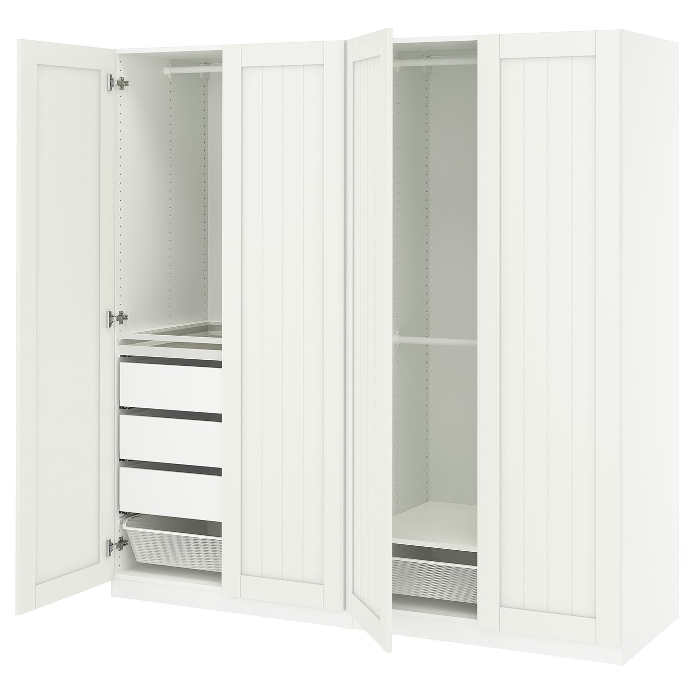 PAX / FORSAND wardrobe combination, white/white, 783/4x235/8x931/8