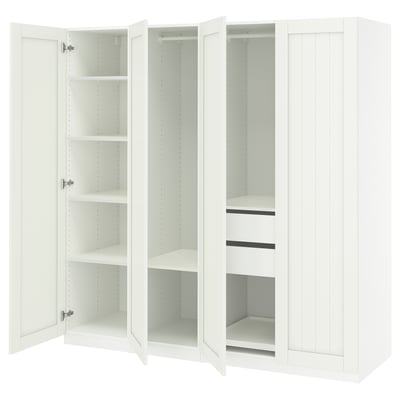 PAX / GULLABERG Wardrobe combination, white/white, 78 3/4x23 5/8x79 1/4 "