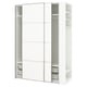 PAX / MEHAMN/AULI Wardrobe with sliding doors, white aluminum/white white, 66 7/8x26x92 7/8 "