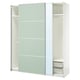 PAX / MEHAMN/AULI Wardrobe with sliding doors, white double sided/light green mirror glass, 78 3/4x26x93 1/8 "