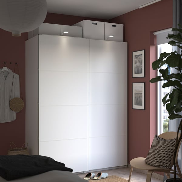PAX / MEHAMN Wardrobe combination, white/double sided white, 59x26x79 1/4 "