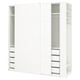 PAX / MEHAMN Wardrobe with sliding doors, white white/double sided white, 86 5/8x26x93 1/8 "