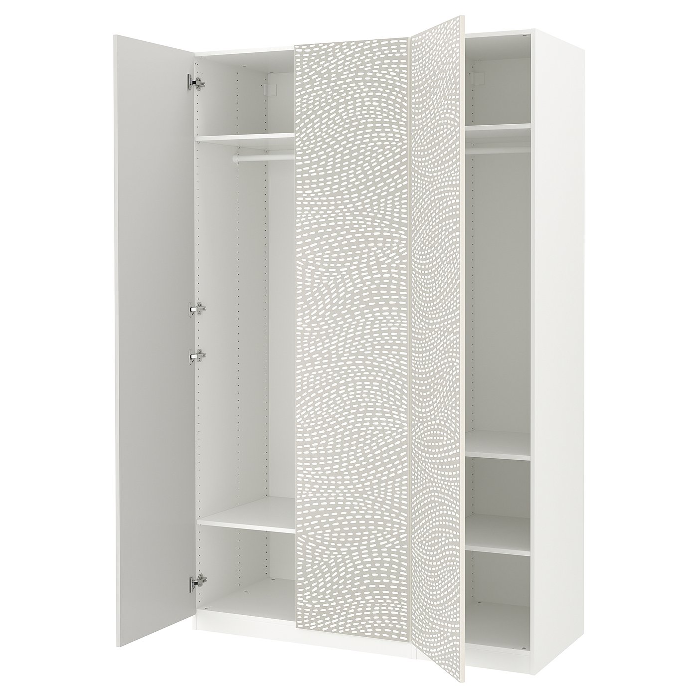 PAX / MISTUDDEN wardrobe combination, white/gray patterned