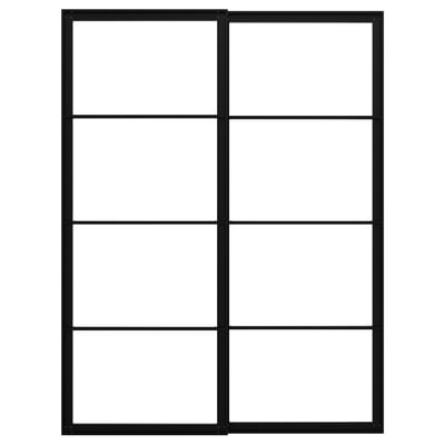 PAX Pair of sliding door frames & rail, black, 59x79 1/8 "
