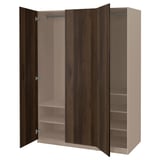 PAX / STORKLINTA Wardrobe combination, gray-beige/dark brown stained oak effect, 59x23 5/8x79 1/4 "
